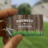 Lawn Care & Landscaping Service Barn Wood Business Card