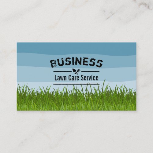 Lawn Care  Landscaping Service Blue Shades Business Card