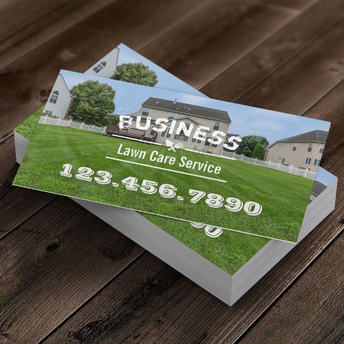 Lawn Care  Landscaping Service Business Card