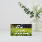 Lawn Care & Landscaping Service Grass Field Business Card (Standing Front)