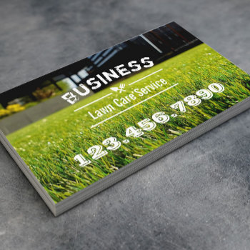 Lawn Care & Landscaping Service Grass Field Business Card by cardfactory at Zazzle
