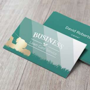 Lawn Care & Landscaping Service Green Shades Business Card
