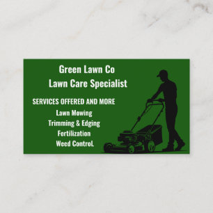 Lawn Care & Landscaping Service Greens Mower  Business Card