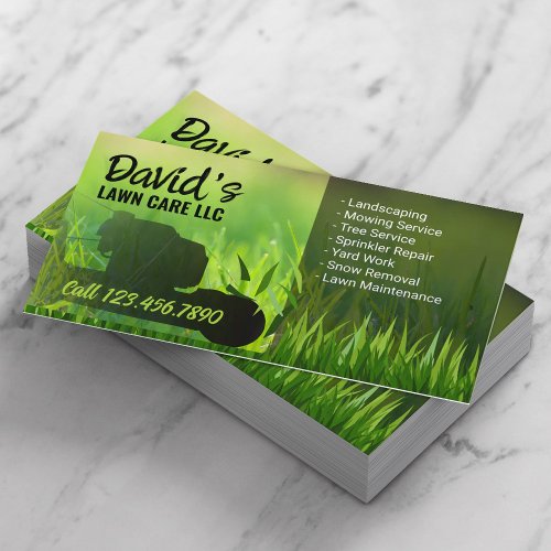 Lawn Care  Landscaping Service Greens Mower Business Card