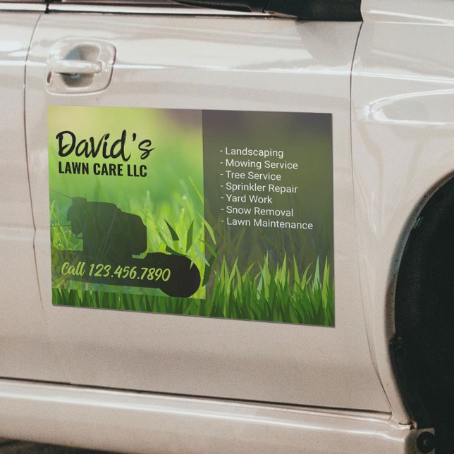 Lawn Care & Landscaping Service Greens Mower Car Magnet (Creator Uploaded)
