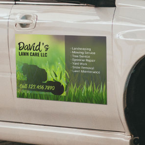 Lawn Care & Landscaping Service Greens Mower Car Magnet