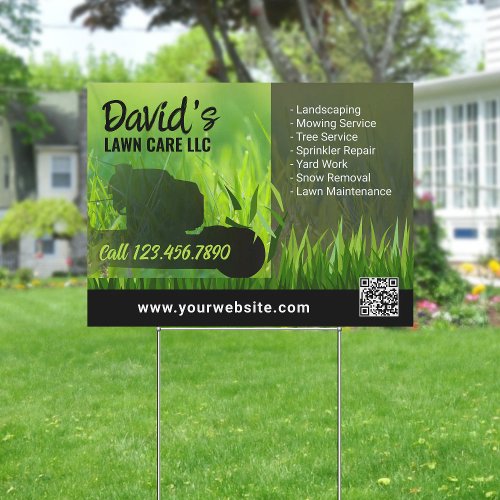 Lawn Care  Landscaping Service Greens Mower Sign