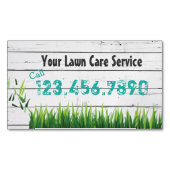 Lawn Care & Landscaping Service Magnetic Business Card (Front)