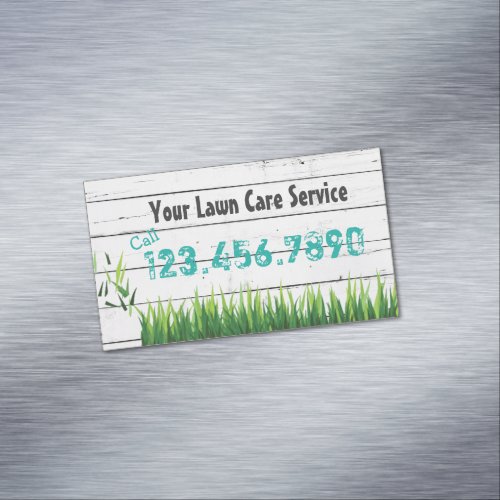 Lawn Care  Landscaping Service Magnetic Business Card
