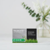 Lawn Care & Landscaping Service Metal Business Card (Standing Front)