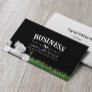 Lawn Care Landscaping Service Modern Silver Mower Business Card