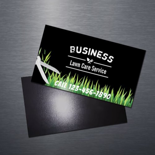 Lawn Care  Landscaping Service Professional Magnetic Business Card