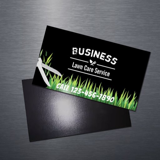 Customizable Lawn Care &amp; Landscaping Service Professional Magnetic Business Card