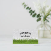 Lawn Care & Landscaping Service Silver Glitter Business Card (Standing Front)