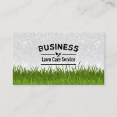 Lawn Care & Landscaping Service Silver Glitter Business Card (Front)