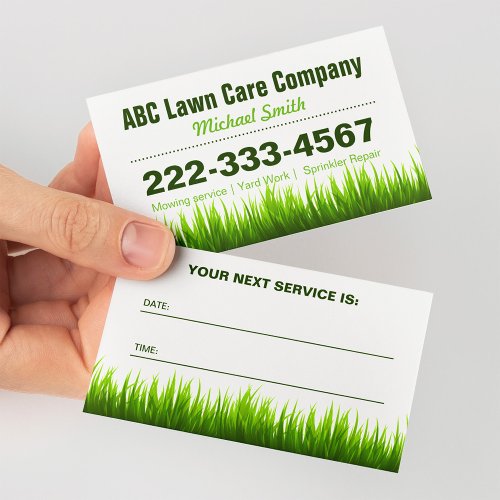 Lawn Care Landscaping Services Appointment Card