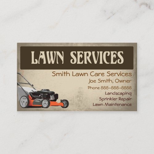 Lawn Care Landscaping Services Business Card