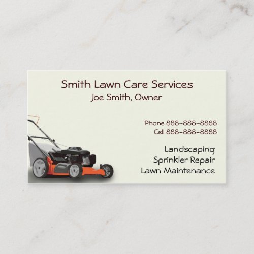 Lawn Care Landscaping Services Business Card