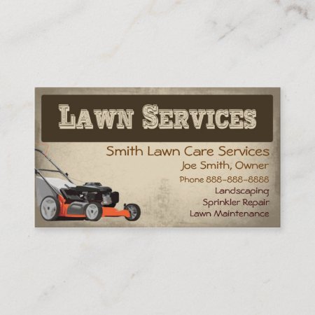 Lawn Care Landscaping Services Business Card