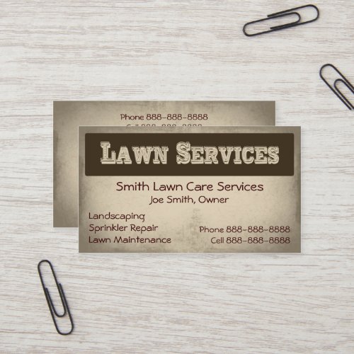 Lawn Care Landscaping Services Business Card