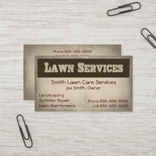Customizable Lawn Care Landscaping Services Business Card