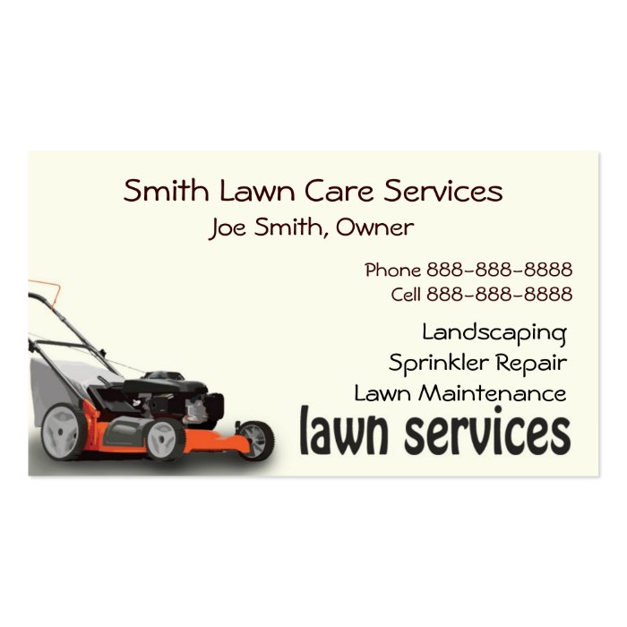 Lawn Care Landscaping Services Business Card