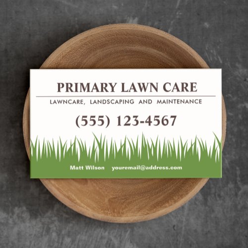 Lawn Care Landscaping Services Grass Business Card