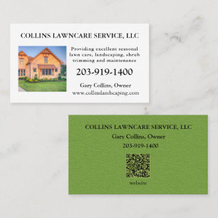 Lawn Care Landscaping Services Photo Business Card