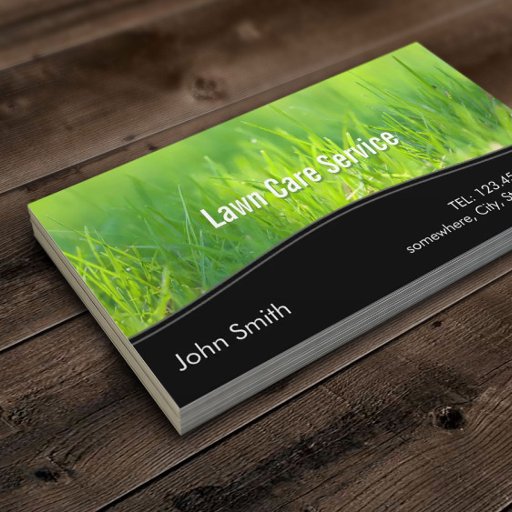 Customizable Lawn Care Landscaping Spring Green Business Card