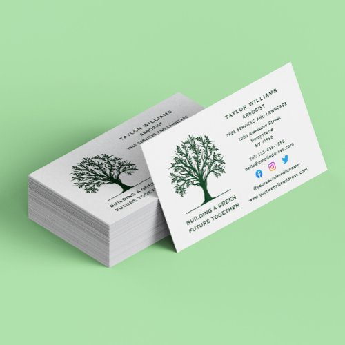 Lawn Care Landscaping Tree Service Social Media Business Card
