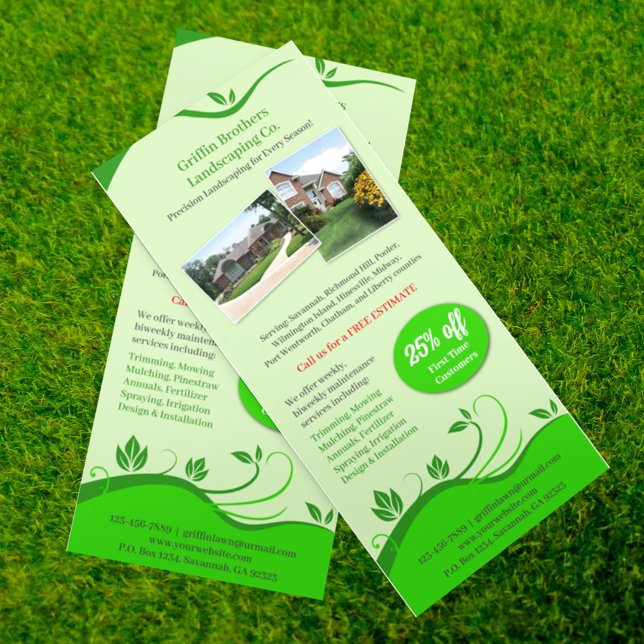 Lawn Care Landscaping Yard Service Template Rack Card (Creator Uploaded)
