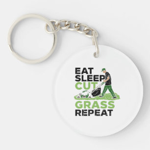 Lawn-Care Lawn-Mower Gardener Keychain