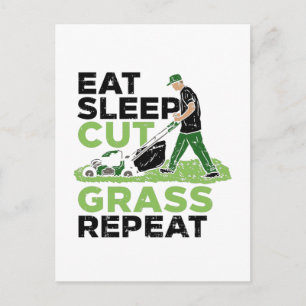 Lawn-Care Lawn-Mower Gardener Postcard