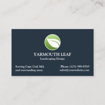 Lawn Care Leaf Logo Business Card by all_items at Zazzle