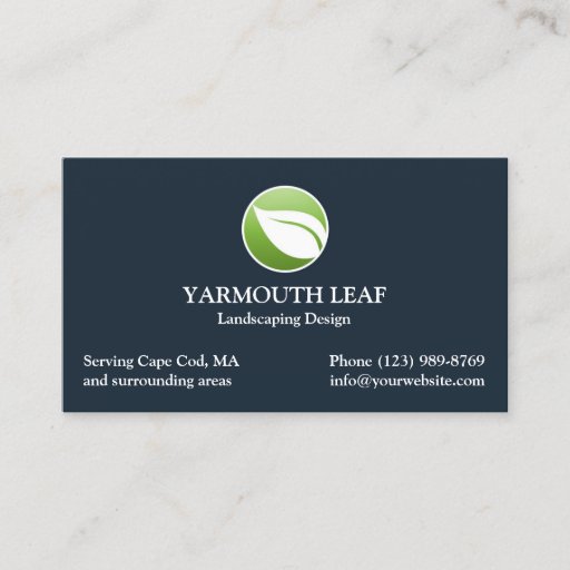 Customizable Lawn Care Leaf Logo Business card