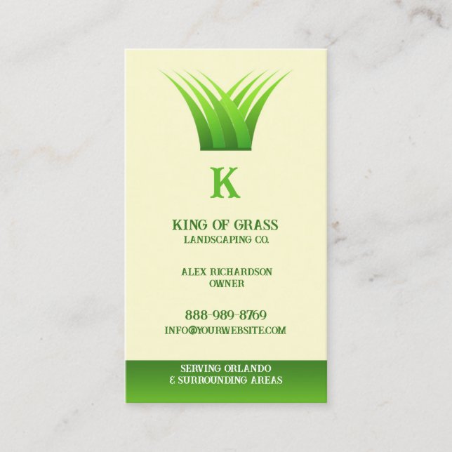 Lawn Care Logo Business Card Template (Front)