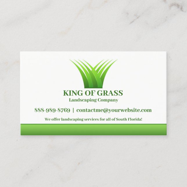 Lawn Care Logo Business Card Template (Front)