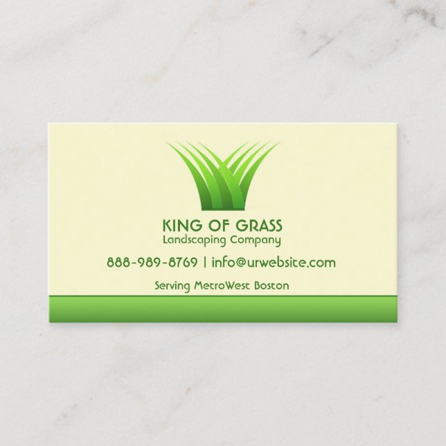 Lawn Care Logo Business Card Template (Front)