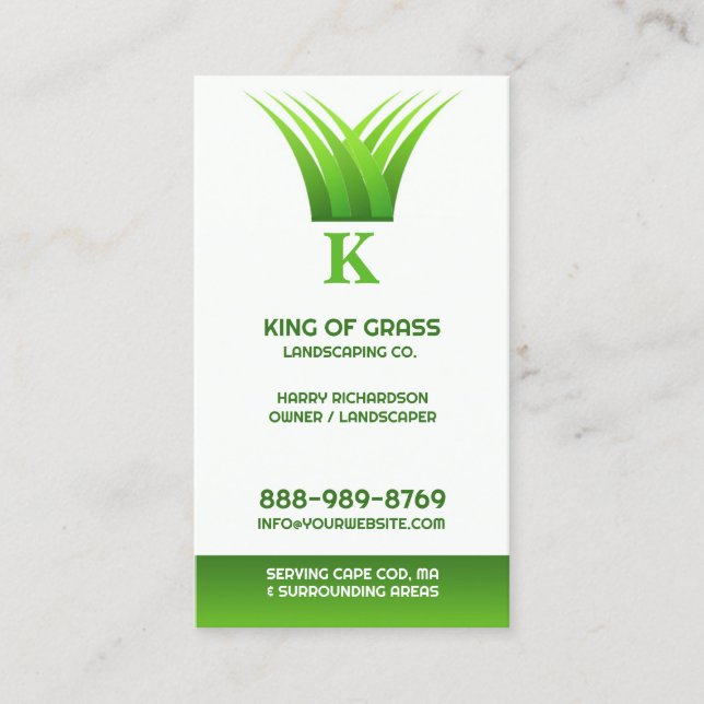 Lawn Care Logo Business Card Template (Front)