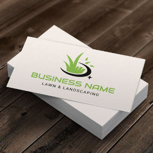 Lawn Care Logo Landscaping Service Minimalist Business Card
