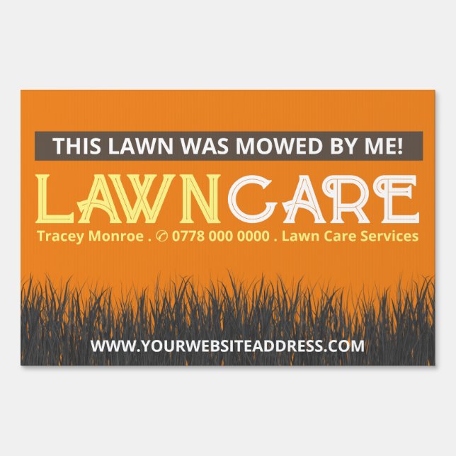 Lawn Care Logo, Lawn Care Services Advertising Sign (Front)