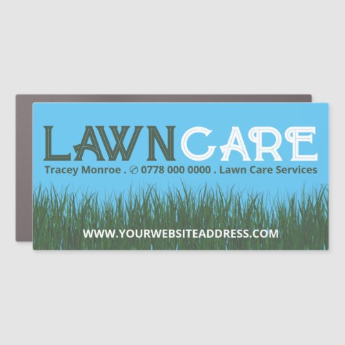 Lawn Care Logo Lawn Care Services Car Magnet