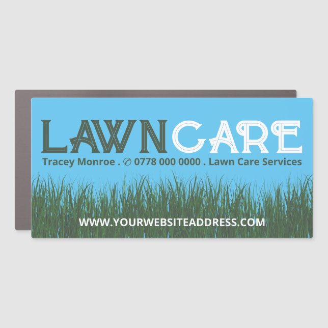 Lawn Care Logo, Lawn Care Services Car Magnet (Front)