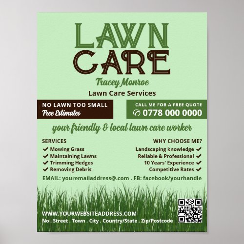 Lawn Care Logo Lawn Care Services Poster