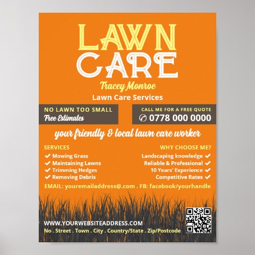 Lawn Care Logo Lawn Care Services Poster