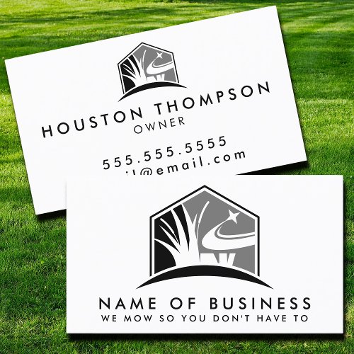 Lawn Care Logo Modern Professional Landscaping  Business Card