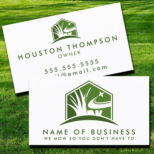 Lawn Care Logo Modern Professional Landscaping  Business Card