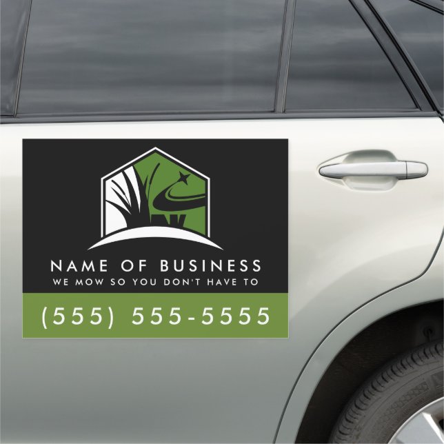 Lawn Care Logo Modern Professional Landscaping Car Magnet (In Situ)