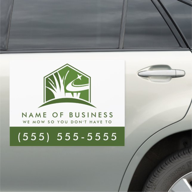 Lawn Care Logo Modern Professional Landscaping Car Magnet (In Situ)