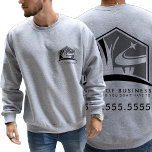 Lawn Care Logo Professional Landscaping Business Sweatshirt<br><div class="desc">Showcase your business with style and professionalism with our Lawn Care Logo Professional Landscaping Business Sweatshirt. Designed for lawn care and landscaping professionals, this sweatshirt offers a polished way to represent your services. Featuring a customizable front and back design, it allows you to display your modern black and gray logo...</div>